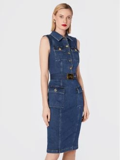 Elisabetta Franchi Γυναίκες Τζιν Φορέματα Φόρεμα τζιν AJ-26D-26E2-V680 Μπλε Regular Fit