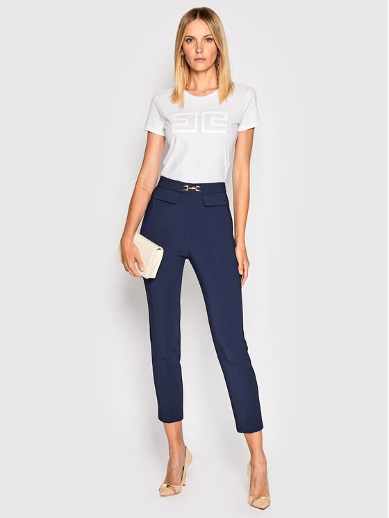 Elisabetta Franchi Γυναίκες Υφασμάτινα Παντελόνια Παντελόνι υφασμάτινο PA-023-26E2-V250 Σκούρο μπλε Regular Fit 2 Elisabetta Franchi Γυναίκες Υφασμάτινα Παντελόνια Παντελόνι υφασμάτινο PA-023-26E2-V250 Σκούρο μπλε Regular Fit - Image 2