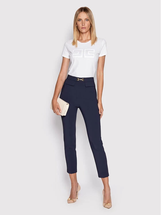 Elisabetta Franchi Γυναίκες Υφασμάτινα Παντελόνια Παντελόνι υφασμάτινο PA-023-26E2-V250 Σκούρο μπλε Regular Fit 3 Elisabetta Franchi Γυναίκες Υφασμάτινα Παντελόνια Παντελόνι υφασμάτινο PA-023-26E2-V250 Σκούρο μπλε Regular Fit - Image 3