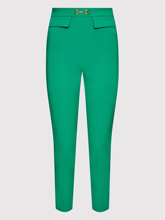 Elisabetta Franchi Γυναίκες Υφασμάτινα Παντελόνια Παντελόνι υφασμάτινο PA-023-26E2-V250 Πράσινο Slim Fit 5 Elisabetta Franchi Γυναίκες Υφασμάτινα Παντελόνια Παντελόνι υφασμάτινο PA-023-26E2-V250 Πράσινο Slim Fit - Image 5