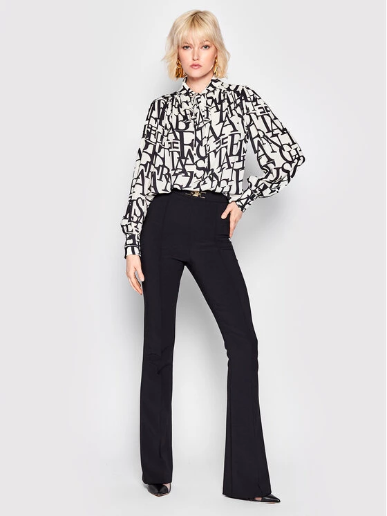 Elisabetta Franchi Γυναίκες Υφασμάτινα Παντελόνια Παντελόνι υφασμάτινο PA-021-26E2-V270 Μαύρο Regular Fit 2 Elisabetta Franchi Γυναίκες Υφασμάτινα Παντελόνια Παντελόνι υφασμάτινο PA-021-26E2-V270 Μαύρο Regular Fit - Image 2