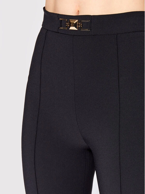 Elisabetta Franchi Γυναίκες Υφασμάτινα Παντελόνια Παντελόνι υφασμάτινο PA-021-26E2-V270 Μαύρο Regular Fit 4 Elisabetta Franchi Γυναίκες Υφασμάτινα Παντελόνια Παντελόνι υφασμάτινο PA-021-26E2-V270 Μαύρο Regular Fit - Image 4