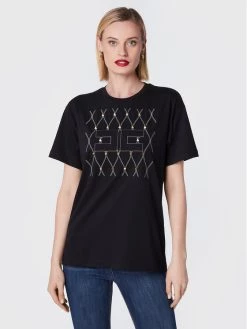 Elisabetta Franchi Γυναίκες T-shirts T-Shirt MA-018-26E2-V190 Μαύρο Regular Fit