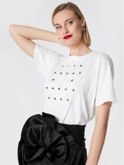 Elisabetta Franchi Γυναίκες T-shirts T-Shirt MA-018-26E2-V190 Λευκό Regular Fit -Elisabetta Franchi Εκπτώσεις unnamed file 2101