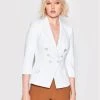 Elisabetta Franchi Γυναίκες Σακάκια & Μπλέιζερ Μπλέιζερ GI-030-26E2-V500 Λευκό Slim Fit