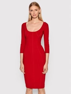 Elisabetta Franchi Γυναίκες Κοκτέιλ Φορέματα Φόρεμα κοκτέιλ AB-163-26E2-V360 Κόκκινο Slim Fit