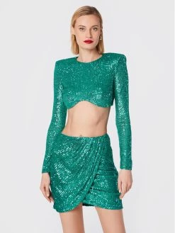Elisabetta Franchi Γυναίκες Μπλουζάκια Σετ μπλουζάκι και φούστα TG-002-27E2-V500 Πράσινο Slim Fit