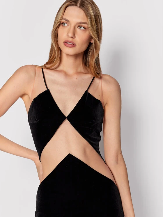 Elisabetta Franchi Γυναίκες Βραδινά Φορέματα Φόρεμα βραδινό AB-241-27E2-V460 Μαύρο Slim Fit 4 Elisabetta Franchi Γυναίκες Βραδινά Φορέματα Φόρεμα βραδινό AB-241-27E2-V460 Μαύρο Slim Fit - Image 4