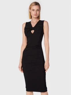 Elisabetta Franchi Γυναίκες Κοκτέιλ Φορέματα Φόρεμα κοκτέιλ AB-199-27E2-V380 Μαύρο Slim Fit