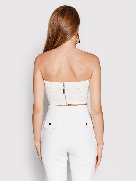 Elisabetta Franchi Γυναίκες Tops Τοπ TK-41B-22E2-V160 Λευκό Slim Fit 3 Elisabetta Franchi Γυναίκες Tops Τοπ TK-41B-22E2-V160 Λευκό Slim Fit - Image 3