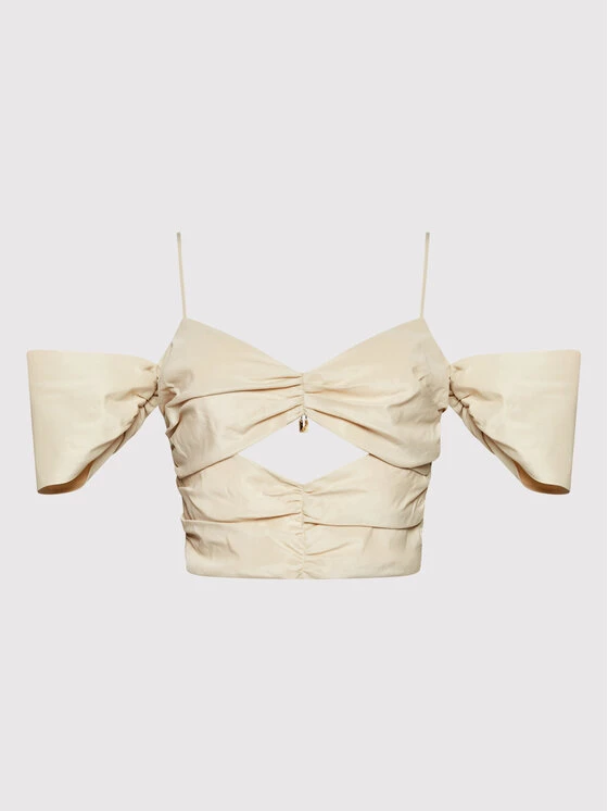 Elisabetta Franchi Γυναίκες Μπλουζάκια Μπλουζάκι TO-015-22E2-V210 Μπεζ Regular Fit 5 Elisabetta Franchi Γυναίκες Μπλουζάκια Μπλουζάκι TO-015-22E2-V210 Μπεζ Regular Fit - Image 5