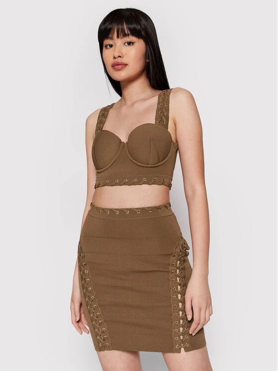 Elisabetta Franchi Γυναίκες Tops Τοπ TK-37B-22E2-V290 Καφέ Regular Fit 1 Elisabetta Franchi Γυναίκες Tops Τοπ TK-37B-22E2-V290 Καφέ Regular Fit