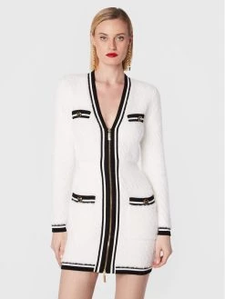 Elisabetta Franchi Γυναίκες Πλεκτά Φορέματα Φόρεμα υφασμάτινο AM-50M-26E2-V500 Λευκό Slim Fit