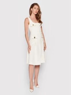 Elisabetta Franchi Γυναίκες Κοκτέιλ Φορέματα Φόρεμα κοκτέιλ AB-089-22E2-V390 Λευκό Slim Fit