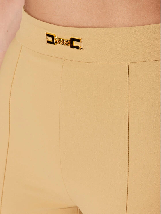 Elisabetta Franchi Γυναίκες Υφασμάτινα Παντελόνια Παντελόνι υφασμάτινο PA-011-21E2-V240 Μπεζ Regular Fit 4 Elisabetta Franchi Γυναίκες Υφασμάτινα Παντελόνια Παντελόνι υφασμάτινο PA-011-21E2-V240 Μπεζ Regular Fit - Image 4