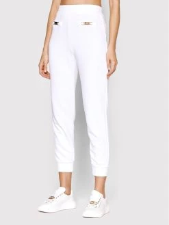 Elisabetta Franchi Γυναίκες Παντελόνια Φόρμας Παντελόνι φόρμας PA-004-21E2-V180 Λευκό Regular Fit