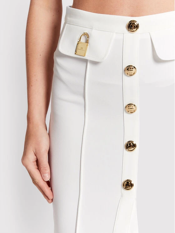 Elisabetta Franchi Γυναίκες Φούστες Pencil Φούστα Pencil GO-030-22E2-V380 Λευκό Slim Fit 4 Elisabetta Franchi Γυναίκες Φούστες Pencil Φούστα Pencil GO-030-22E2-V380 Λευκό Slim Fit - Image 4