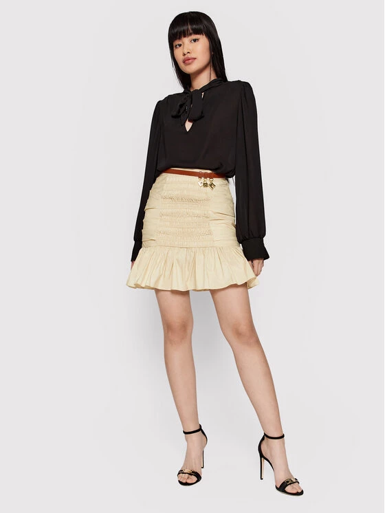 Elisabetta Franchi Γυναίκες Φούστα Mini GO-026-22E2-V300 Μπεζ Slim Fit 2 Elisabetta Franchi Γυναίκες Φούστα Mini GO-026-22E2-V300 Μπεζ Slim Fit - Image 2