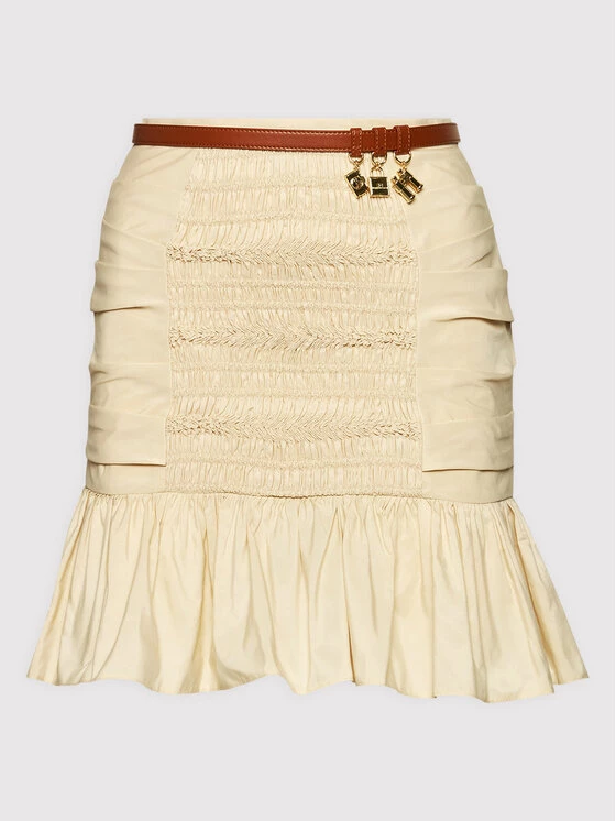 Elisabetta Franchi Γυναίκες Φούστα Mini GO-026-22E2-V300 Μπεζ Slim Fit 5 Elisabetta Franchi Γυναίκες Φούστα Mini GO-026-22E2-V300 Μπεζ Slim Fit - Image 5