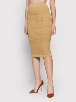 Elisabetta Franchi Γυναίκες Φούστες Pencil Φούστα Pencil GK-44B-22E2-V220 Μπεζ Slim Fit