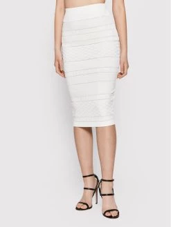 Elisabetta Franchi Γυναίκες Φούστες Pencil Φούστα Pencil GK-44B-22E2-V220 Λευκό Slim Fit