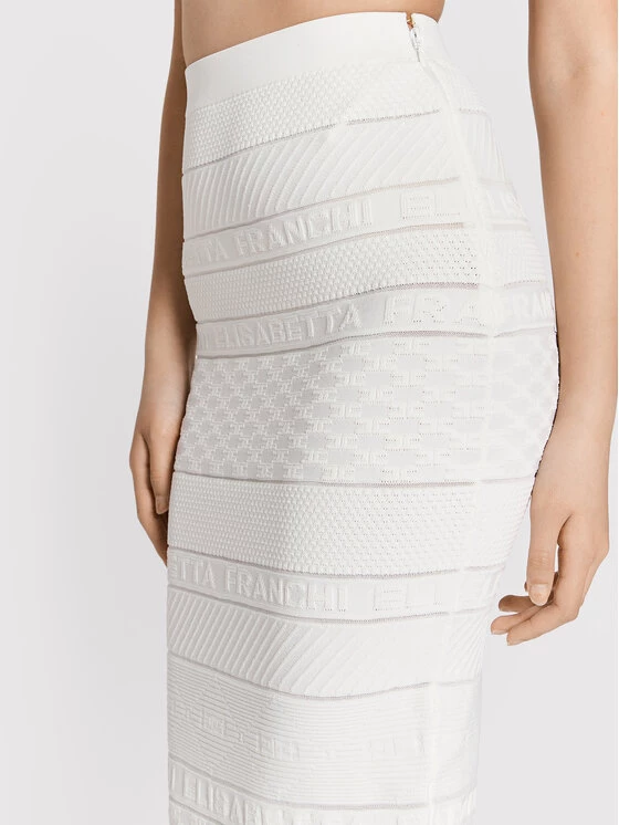 Elisabetta Franchi Γυναίκες Φούστες Pencil Φούστα Pencil GK-44B-22E2-V220 Λευκό Slim Fit 4 Elisabetta Franchi Γυναίκες Φούστες Pencil Φούστα Pencil GK-44B-22E2-V220 Λευκό Slim Fit - Image 4