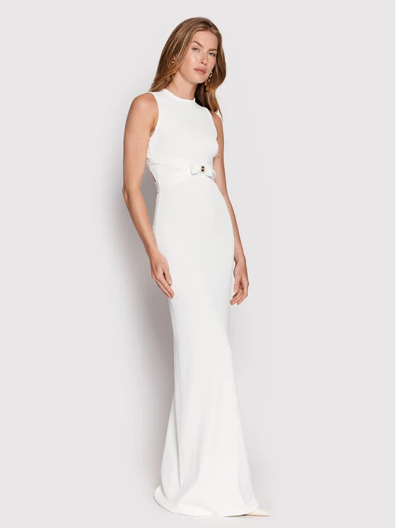 Elisabetta Franchi Γυναίκες Βραδινά Φορέματα Φόρεμα βραδινό AM-98G-22E2-V420 Λευκό Slim Fit 1 Elisabetta Franchi Γυναίκες Βραδινά Φορέματα Φόρεμα βραδινό AM-98G-22E2-V420 Λευκό Slim Fit