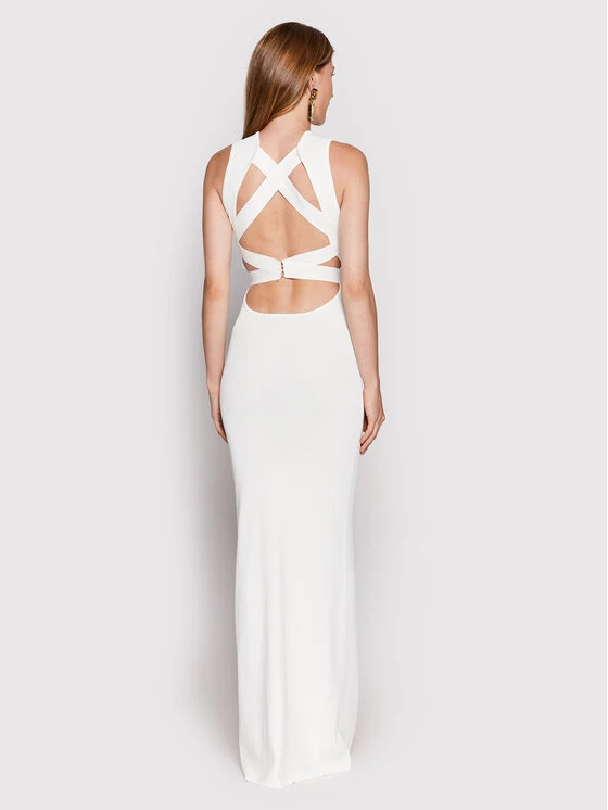 Elisabetta Franchi Γυναίκες Βραδινά Φορέματα Φόρεμα βραδινό AM-98G-22E2-V420 Λευκό Slim Fit 3 Elisabetta Franchi Γυναίκες Βραδινά Φορέματα Φόρεμα βραδινό AM-98G-22E2-V420 Λευκό Slim Fit - Image 3