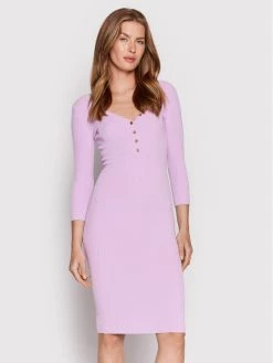 Elisabetta Franchi Γυναίκες Πλεκτά Φορέματα Φόρεμα υφασμάτινο AM-22S-22E2-V280 Μωβ Slim Fit