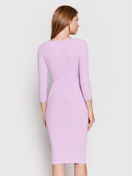 Elisabetta Franchi Γυναίκες Πλεκτά Φορέματα Φόρεμα υφασμάτινο AM-22S-22E2-V280 Μωβ Slim Fit 3 Elisabetta Franchi Γυναίκες Πλεκτά Φορέματα Φόρεμα υφασμάτινο AM-22S-22E2-V280 Μωβ Slim Fit - Image 3