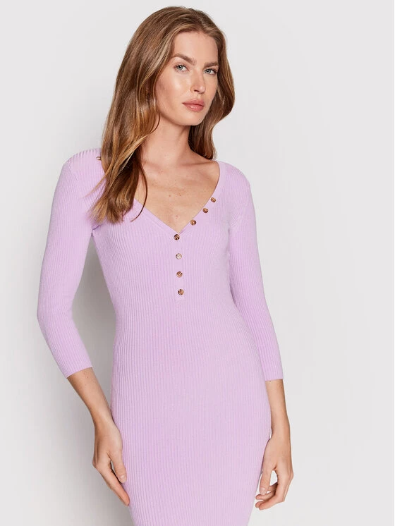 Elisabetta Franchi Γυναίκες Πλεκτά Φορέματα Φόρεμα υφασμάτινο AM-22S-22E2-V280 Μωβ Slim Fit 4 Elisabetta Franchi Γυναίκες Πλεκτά Φορέματα Φόρεμα υφασμάτινο AM-22S-22E2-V280 Μωβ Slim Fit - Image 4