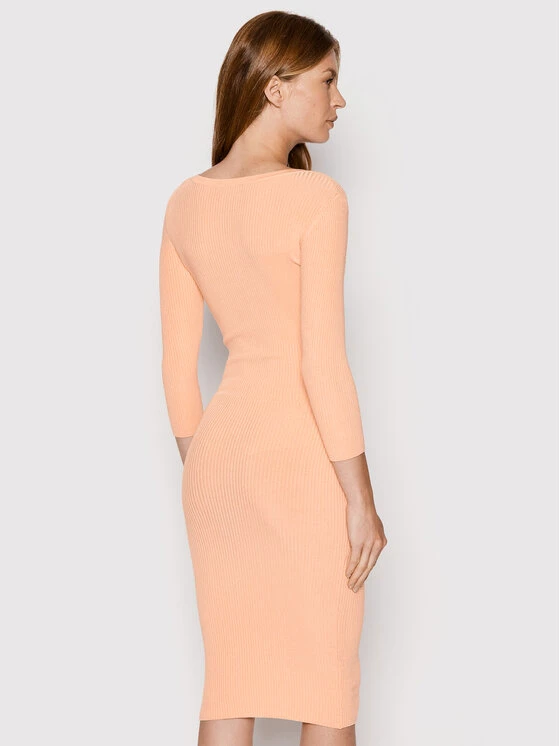 Elisabetta Franchi Γυναίκες Πλεκτά Φορέματα Φόρεμα υφασμάτινο AM-22S-22E2-V280 Πορτοκαλί Slim Fit 3 Elisabetta Franchi Γυναίκες Πλεκτά Φορέματα Φόρεμα υφασμάτινο AM-22S-22E2-V280 Πορτοκαλί Slim Fit - Image 3