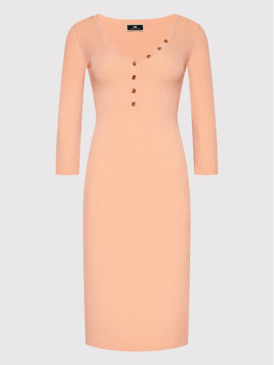 Elisabetta Franchi Γυναίκες Πλεκτά Φορέματα Φόρεμα υφασμάτινο AM-22S-22E2-V280 Πορτοκαλί Slim Fit 5 Elisabetta Franchi Γυναίκες Πλεκτά Φορέματα Φόρεμα υφασμάτινο AM-22S-22E2-V280 Πορτοκαλί Slim Fit - Image 5