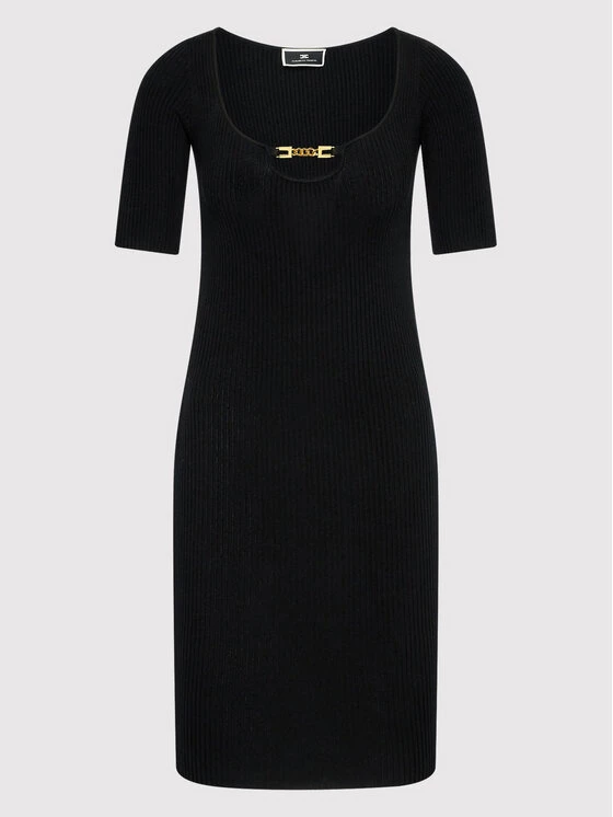 Elisabetta Franchi Γυναίκες Καθημερινά Φορέματα Φόρεμα καθημερινό AM-10S-22E2-V290 Μαύρο Slim Fit 5 Elisabetta Franchi Γυναίκες Καθημερινά Φορέματα Φόρεμα καθημερινό AM-10S-22E2-V290 Μαύρο Slim Fit - Image 5