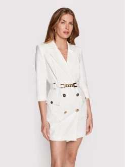 Elisabetta Franchi Γυναίκες Κοκτέιλ Φορέματα Φόρεμα κοκτέιλ AB-207-22E2-V580 Λευκό Regular Fit