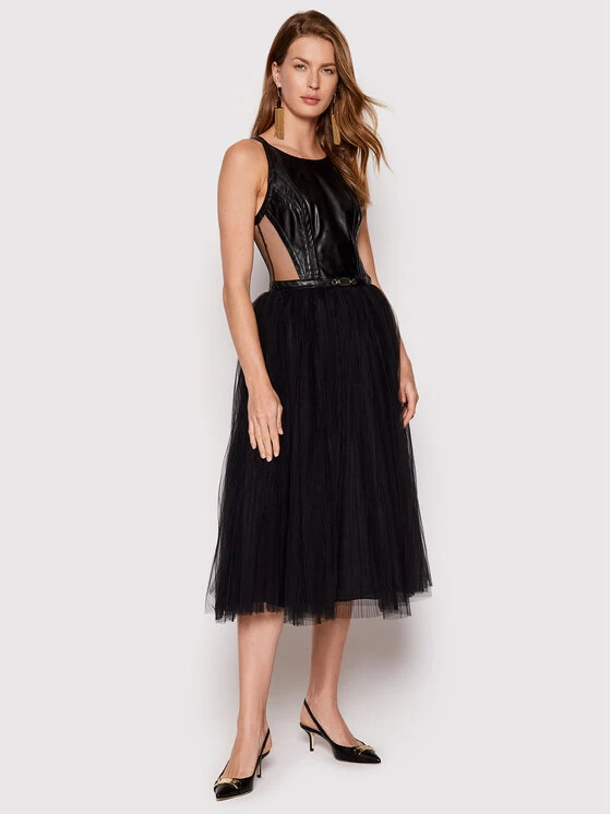 Elisabetta Franchi Γυναίκες Κοκτέιλ Φορέματα Φόρεμα κοκτέιλ AB-208-22E2-V600 Μαύρο Regular Fit 2 Elisabetta Franchi Γυναίκες Κοκτέιλ Φορέματα Φόρεμα κοκτέιλ AB-208-22E2-V600 Μαύρο Regular Fit - Image 2