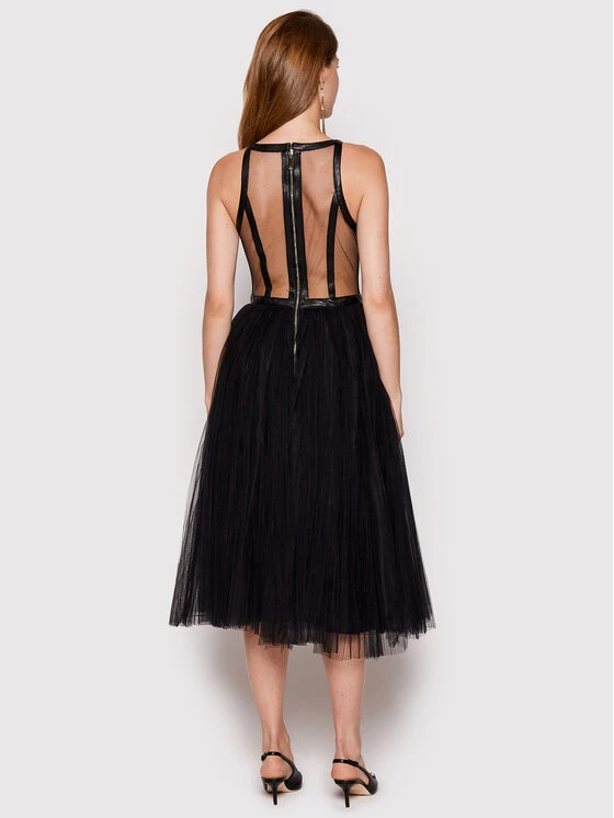 Elisabetta Franchi Γυναίκες Κοκτέιλ Φορέματα Φόρεμα κοκτέιλ AB-208-22E2-V600 Μαύρο Regular Fit 3 Elisabetta Franchi Γυναίκες Κοκτέιλ Φορέματα Φόρεμα κοκτέιλ AB-208-22E2-V600 Μαύρο Regular Fit - Image 3