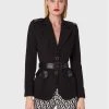 Elisabetta Franchi Γυναίκες Σακάκια & Μπλέιζερ Μπλέιζερ GI-040-27E2-V630 Μαύρο Regular Fit