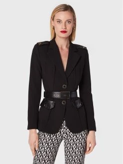 Elisabetta Franchi Γυναίκες Σακάκια & Μπλέιζερ Μπλέιζερ GI-040-27E2-V630 Μαύρο Regular Fit