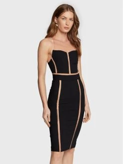 Elisabetta Franchi Γυναίκες Κοκτέιλ Φορέματα Φόρεμα κοκτέιλ AB-278-27E2-V360 Μαύρο Tight Fit