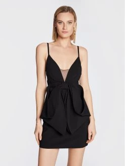 Elisabetta Franchi Γυναίκες Κοκτέιλ Φορέματα Φόρεμα κοκτέιλ AB-175-27E2-V360 Μαύρο Slim Fit