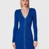 Elisabetta Franchi Γυναίκες Πλεκτά Φορέματα Φόρεμα υφασμάτινο AM-65T-26E2-V550 Μπλε Slim Fit