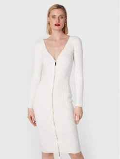 Elisabetta Franchi Γυναίκες Πλεκτά Φορέματα Φόρεμα υφασμάτινο AM-51T-26E2-V520 Λευκό Slim Fit