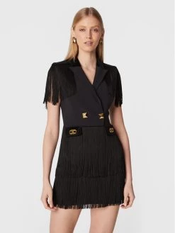 Elisabetta Franchi Γυναίκες Κοκτέιλ Φορέματα Φόρεμα κοκτέιλ AB-311-27E2-V580 Μαύρο Slim Fit