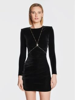 Elisabetta Franchi Γυναίκες Κοκτέιλ Φορέματα Φόρεμα κοκτέιλ AB-313-27E2-V400 Μαύρο Slim Fit