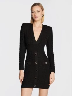 Elisabetta Franchi Γυναίκες Πλεκτά Φορέματα Φόρεμα υφασμάτινο AM-73S-27E2-V420 Μαύρο Regular Fit