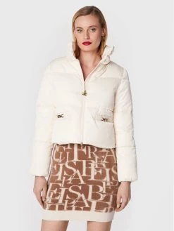 Elisabetta Franchi Γυναίκες Χειμωνιάτικα Μπουφάν Μπουφάν πουπουλένιο PI-44H-26E2-V440 Λευκό Regular Fit