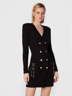 Elisabetta Franchi Γυναίκες Πλεκτά Φορέματα Φόρεμα υφασμάτινο AM-61S-26E2-V500 Μαύρο Slim Fit