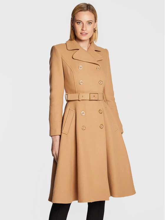 Elisabetta Franchi Γυναίκες Χειμωνιάτικα Παλτά Μάλλινο παλτό CP-001-26E2-V1100 Καφέ Regular Fit 1 Elisabetta Franchi Γυναίκες Χειμωνιάτικα Παλτά Μάλλινο παλτό CP-001-26E2-V1100 Καφέ Regular Fit