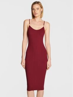 Elisabetta Franchi Γυναίκες Κοκτέιλ Φορέματα Φόρεμα κοκτέιλ AM-78S-27E2-V360 Μπορντό Slim Fit